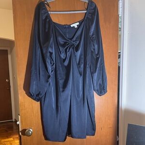 Satin Navy mini plus size Dress by And Now This
